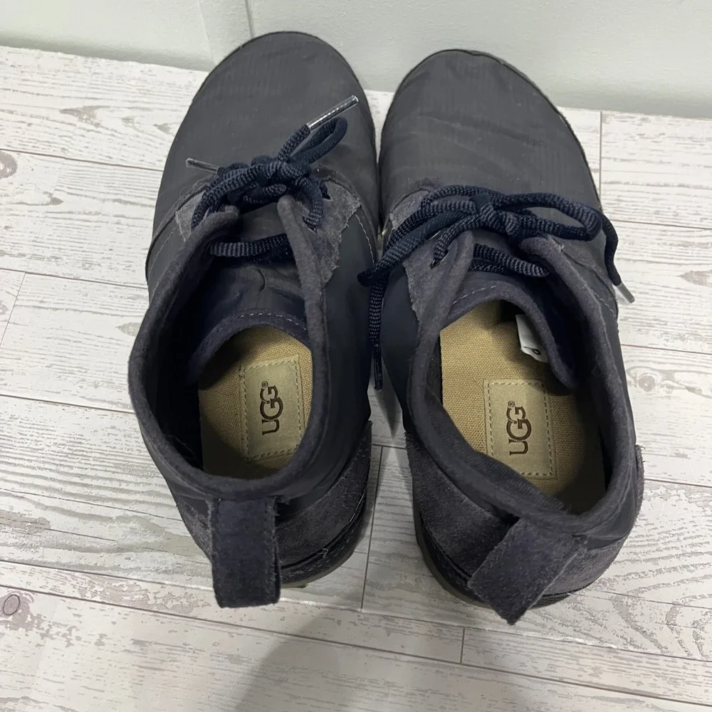 UGG Neumel Ripstop Chukka Boots Black Mens 9 Lace Up Ankle Suede Trim Boots